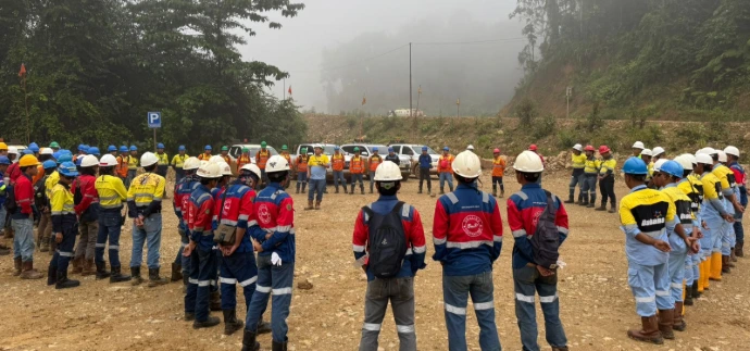 BMP Drill field crew at a drilling project site in Indonesia