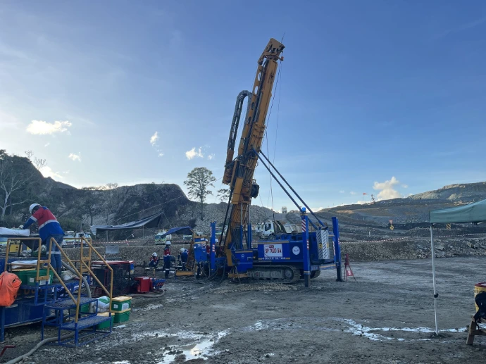 BMP Drill drilling equipment at a mining project site