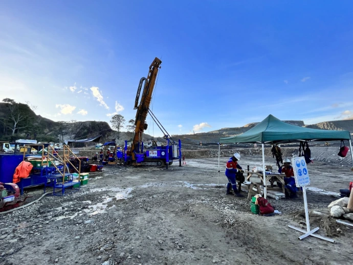 BMP Drill drilling rig operating in an open pit mine